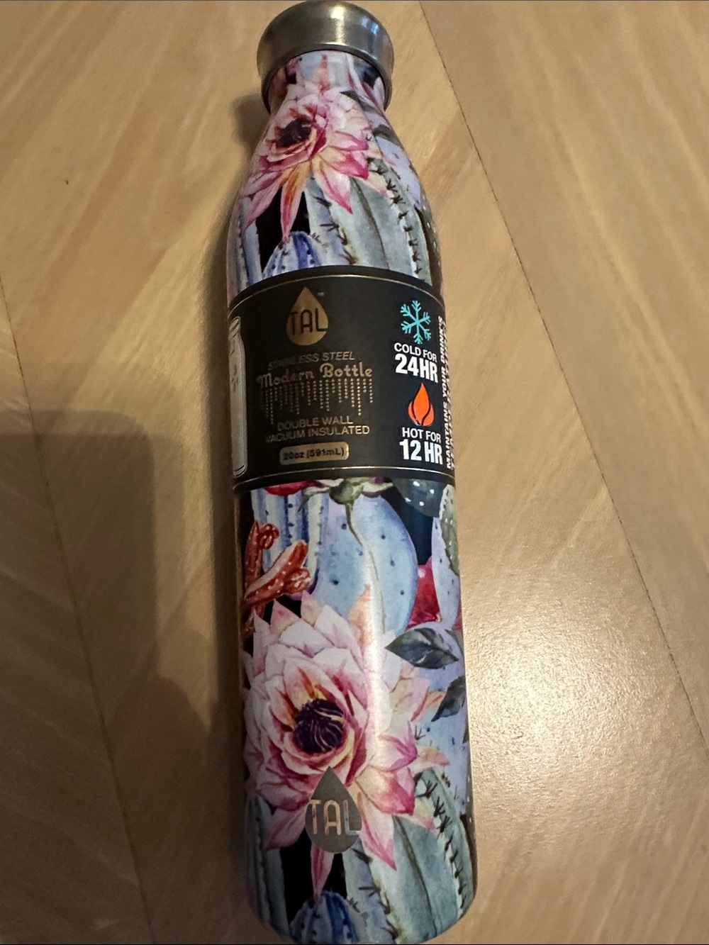 Floral Cactus Stainless Steel Insulated Water Bottle - Pink Floral